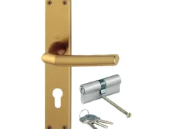 Hoppe Langschild-Türgriff-Garnitur Birmingham Aluminium Gold für Innentüren