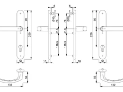 Hoppe Profiltür-Garnitur Liége Aluminium Weiß