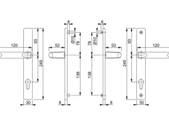 Hoppe Profiltür-Garnitur London Aluminium Weiß