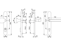 Hoppe Profiltür-Garnitur Luxembourg Stahlfarben
