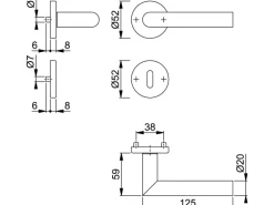 Hoppe Rosetten Garnitur Edelstahl Matt Amsterdam OB