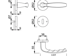 Hoppe Rosetten Garnitur New York Alu Natur OB