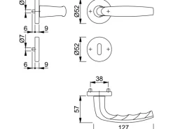 Hoppe Rosetten-Garnitur Atlanta Alu Stahl OB