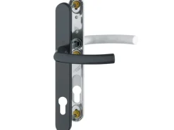 Hoppe Schmalschild-Türgriff-Garnitur Lima Aluminium Schwarz/Weiß