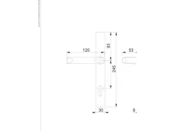 Hoppe Schmalschild-Türgriff-Garnitur London Aluminium Natur