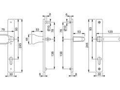 Hoppe Schmalschild-Wechselgarnitur London Aluminium für Profiltüren