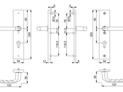Hoppe Schutz-Garnitur Birmingham Griff/Griff Alu Natur PZ-92