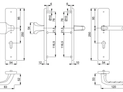 Hoppe Schutz-Wechsel-Garnitur London Alu Natur PZ-92