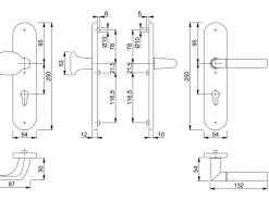 Hoppe Schutz-Wechsel-Garnitur Lecce Verchromt/Alu Stahl Matt PZ-72