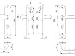Hoppe Schutz-Wechsel-Garnitur New York Alu Natur PZ-92