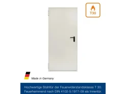 Hörmann Feuerschutz-Tür T 30-H8-5, 75 cm x 200 cm x 4,5 cm Grauweiß