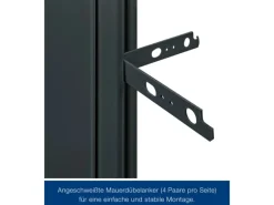 Hörmann Mehrzweck-/Kellertür H8-5 LA (Glas) RAL 7016 Links/Rechts 87,5 x 200 cm