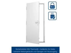 Hörmann Sicherheitstür KSI Thermo46 Verkehrsweiß 87,5 cm x 200 cm DIN L
