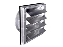 Häusler Lüftungsgitter LG-5015 Edelstahl DIN 150 Überdruck Lamellen Abluftgitter