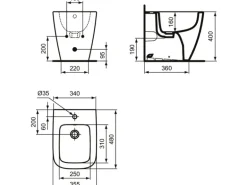Ideal Standard Stand-Bidet i.life S mit Überlauf + 1 Hahnloch Weiß