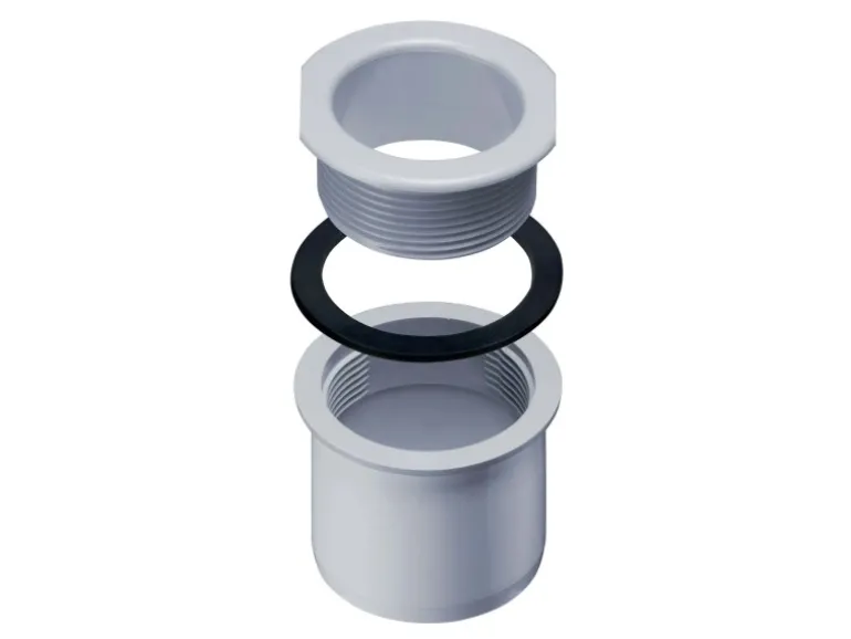 Inefa Ablaufstutzen Kastenrinne PVC DN 50/NW 68 Zum Schrauben Grau