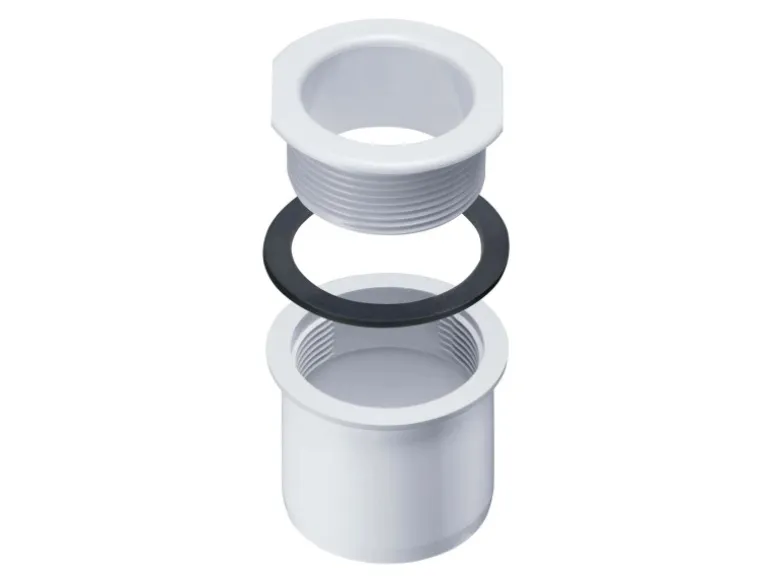 Inefa Ablaufstutzen Kastenrinne PVC DN 50/NW 68 Zum Schrauben Weiß