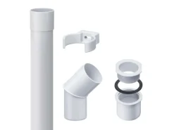 Inefa Fallrohr Set PVC 2m DN 50 Weiß Optimale Dachentwässerung