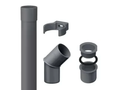 Inefa Fallrohr Set PVC 2m DN 50 Anthrazit Optimale Dachentwässerung