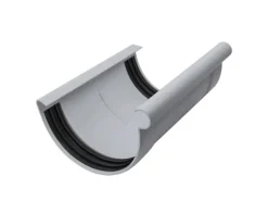 Inefa Rinnenverbinder Halbrund PVC NW 180 Grau Dichtes Verbindungsstück