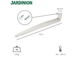 Jardinion Klappbare Fallrohrverlängerung 9 x 150cm für Dachentwässerungssysteme Weiß