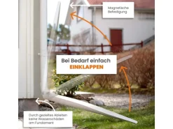 Jardinion Klappbare Fallrohrverlängerung 9 x 150cm für Dachentwässerungssysteme Weiß