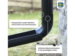 Jardinion Klappbare Fallrohrverlängerung 9 x 150cm für Dachentwässerungssysteme Schwarz