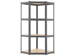 Juskys Eckregal Lagerregal Corner Easy 160 x 75 x 40 bis 75 cm Grau