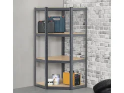 Juskys Eckregal Lagerregal Corner Easy 160 x 75 x 40 bis 75 cm Grau