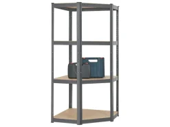 Juskys Eckregal Lagerregal Corner Easy 160 x 75 x 40 bis 75 cm Grau