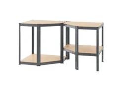 Juskys Eckregal Lagerregal Corner Easy 160 x 75 x 40 bis 75 cm Grau