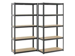 Juskys 3er Regalsystem 1 Corner und 2 Basic Insgesamt 15 Böden mit 2625 kg Tragkraft Grau