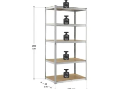 Juskys Lagerregal Basic 200 x 100 x 60 cm Verzinkt