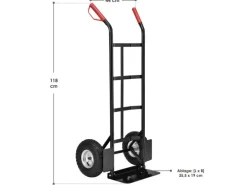 Juskys Sackkarre Basic in Schwarz mit Roten Griffen Klappbar