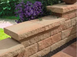 Kann Bruchsteinmauer Endelement Sandsteinfarben 50 cm x 25 cm x 15 cm