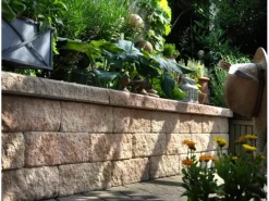 Kann Bruchsteinmauer Halbelement Sandsteinfarben 25 cm x 25 cm x 15 cm