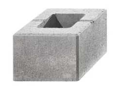 Kann Lindeza-Mauer Halbstein 20 cm x 20 cm x 15 cm Grau-Alpin