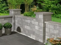 Kann Lindeza-Mauer Halbstein 20 cm x 20 cm x 15 cm Grau-Alpin