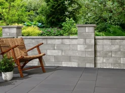 Kann Lindeza-Mauer Halbstein 20 cm x 20 cm x 15 cm Grau-Alpin