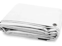 KARAT Abdeckplane Wasserdichte Plane mit Ösen Schutzplane 90 g/m² 1,5 x 6 m Weiß