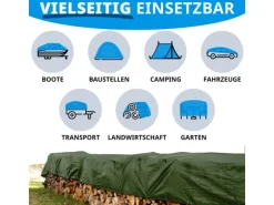 Karat Abdeckplane Wasserdichte Plane mit Ösen Schutzplane 240 g/m² 3 x 5 m Grün