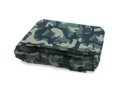 KARAT Abdeckplane Wasserdichte Plane mit Ösen 100 g/m² Camouflage 2 x 3 m