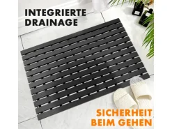 KARAT Antibakterielle Fußmatte mit Drainagefunktion nach Maß Schwarz 43 x 600 cm