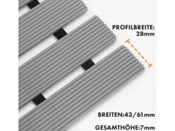 KARAT Antibakterielle Fußmatte mit Drainagefunktion nach Maß Grau 43 x 100 cm