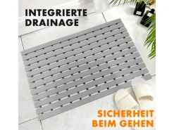 KARAT Antibakterielle Fußmatte mit Drainagefunktion nach Maß Grau 43 x 100 cm