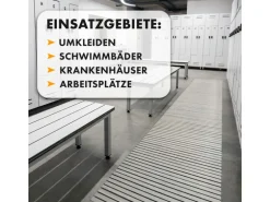 KARAT Antibakterielle Fußmatte mit Drainagefunktion nach Maß Grau 43 x 100 cm