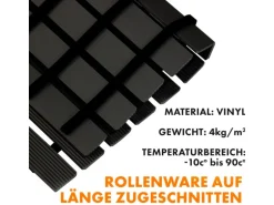 KARAT Antibakterielle Fußmatte mit Drainagefunktion nach Maß Schwarz 43 x 100 cm