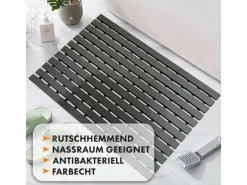 KARAT Antibakterielle Fußmatte mit Drainagefunktion nach Maß Schwarz 43 x 100 cm