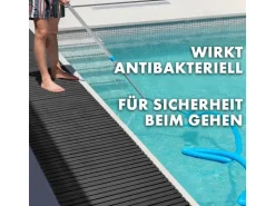 KARAT Antibakterielle Fußmatte mit Drainagefunktion nach Maß Schwarz 43 x 100 cm