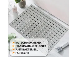 KARAT Antibakterielle Fußmatte mit Drainagefunktion nach Maß Grau 43 x 250 cm